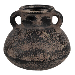 Ghiveci flori ceramica gri maro 15x13 cm