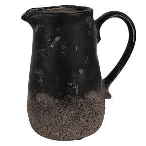 Carafa decorativa ceramica neagra maro 16x12x18 cm