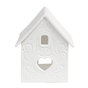 Candela Casuta portelan alb 7x8x9 cm