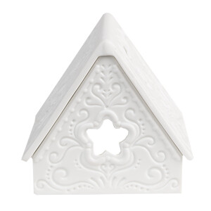 Candela Casuta portelan alb 8x8x8 cm