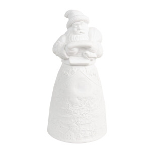 Figurina Mos Craciun portelan alb cu led 9x19 cm