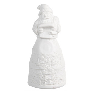 Figurina Mos Craciun portelan alb cu led 5x11 cm