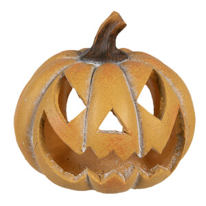 Dovleac decorativ ceramica portocalie 15x14x13 cm