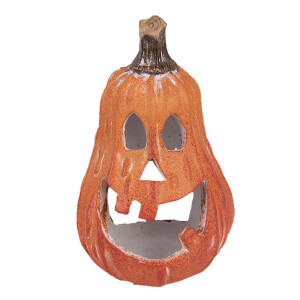 Dovleac decorativ ceramica portocalie 11x10x18 cm