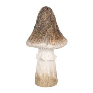 Ciupercuta decorative ceramica alba maro 12x22 cm