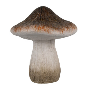 Ciupercuta decorativa ceramica alba maro 11x12 cm