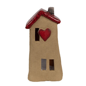 Casuta decorativa ceramica maro rosie 10x7x19 cm