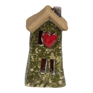 Casuta decorativa ceramica multicolora 5x5x10 cm 