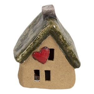 Casuta decorativa ceramica multicolora 7x6x9 cm