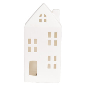 Casuta decorativa portelan alb cu led 7x6x15 cm