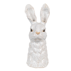 Figurina Iepuras ceramica alba maro 13x14x33 cm