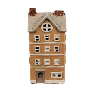 Candela Casuta ceramica portocalie bej 11x9x22 cm