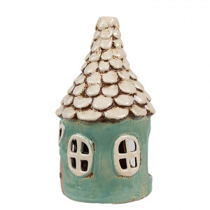 Candela Casuta ceramica verde bej 11x20 cm