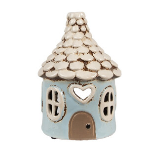 Candela Casuta ceramica albastra bej 11x15 cm