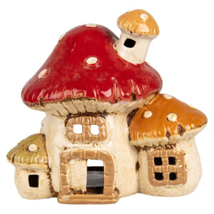 Candela Ciupercuta ceramica multicolora 17x12x16 cm