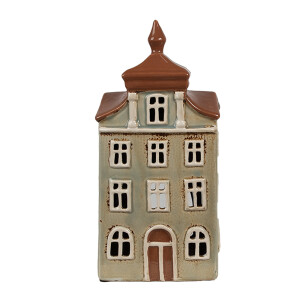 Candela Casuta ceramica verde maro 12x9x25 cm
