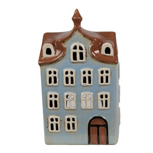 Candela Casuta ceramica albastra maro 13x9x22 cm