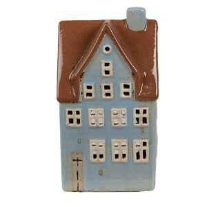 Candela Casuta ceramica albastra maro 11x8x20 cm