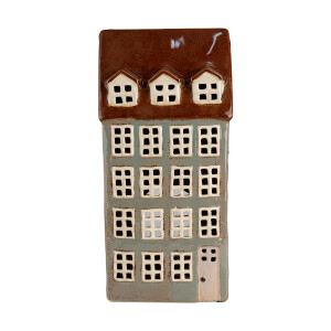 Candela Casuta ceramica gri maro 15x11x30 cm