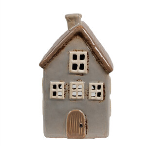 Candela Casuta ceramica gri maro 9x9x16 cm