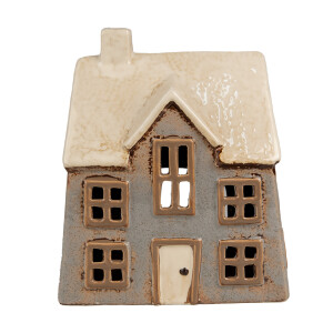 Candela Casuta ceramica gri bej 15x10x17 cm