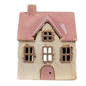 Candela Casuta ceramica roz bej 13x10x16 cm