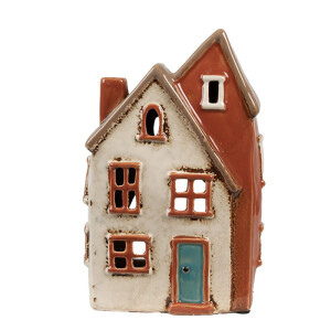 Candela Casuta ceramica maro bej 13x8x20 cm