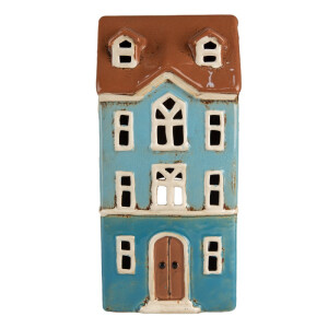 Candela Casuta ceramica maro albastra 11x9x22 cm