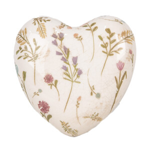 Decoratiune Inimioara ceramica multicolora 11x11x4 cm