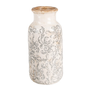 Vaza flori ceramica bej maro 15x32 cm