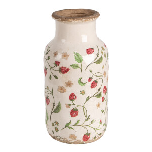 Vaza flori ceramica multicolora Capsuni 14x26 cm