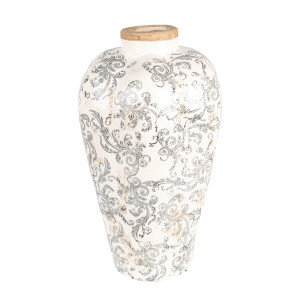 Vaza flori ceramica bej gri 24x40 cm