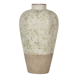 Vaza flori ceramica bej verde 24x38 cm