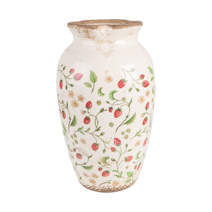 Vaza flori ceramica multicolora Capsuni 21x37 cm