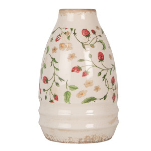 Vaza flori ceramica multicolora Capsuni 17x27 cm