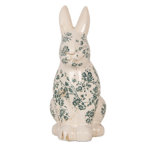 Figurina Iepuras Paste ceramica bej verde 16x12x28 cm