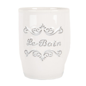 Suport periute dinti ceramica alba gri 8x10 cm