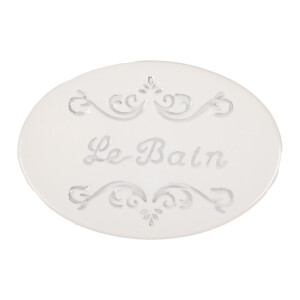 Savoniera ceramica alba gri 13x9x3 cm