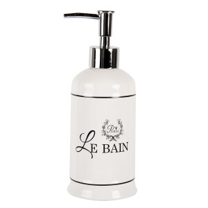 Dispenser sapun ceramica neagra alba 9x20 cm, 350 ml