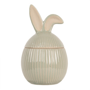 Ou decorativ Paste ceramica bej verde 10x10x16 cm