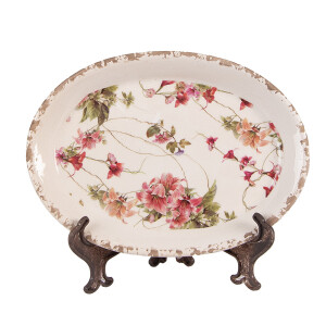 Tava decorativa cu suport ceramica multicolora Summer 25x18x3 cm