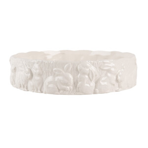 Bol ceramica alba Iepurasi 20x5 cm