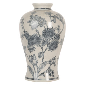 Vaza flori ceramica alba albastra Ø 19x32 cm