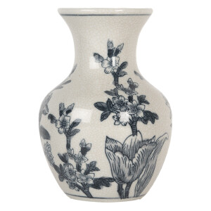 Vaza flori ceramica alba albastra Ø 10x16 cm
