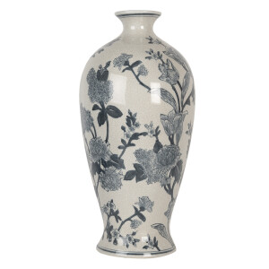 Vaza flori ceramica alba albastra 21x44 cm