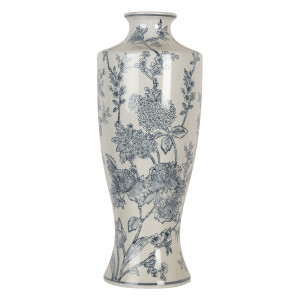 Vaza flori ceramica alba albastra 16x42 cm