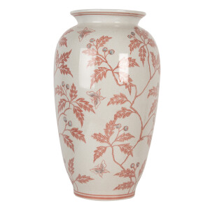 Vaza flori ceramica bej rosie 23x42 cm