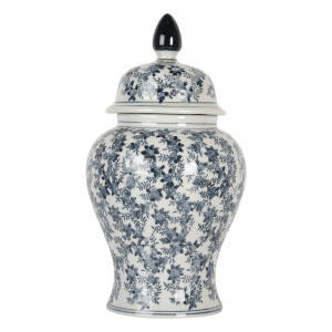 Vaza flori ceramica alba albastra 22x40 cm