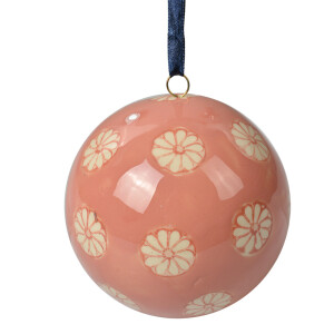 Sfera decorativa ceramica roz crem Ø 8x8 cm