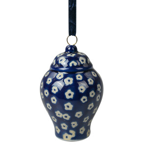 Decoratiune suspendabila ceramica albastra bej  Ø 5x8 cm